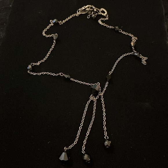 White House Black Market Black Beaded Dark Tone Chain Necklace - Picture 9 of 17